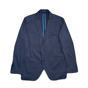 TWILLORY Performance Blazer Jacket Mens 42 L Blue Stretch Non Iron Sport Coat